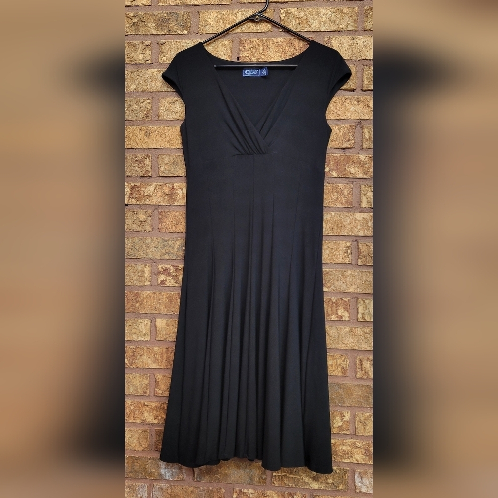 American Living Black V-Neck Dress Size 6